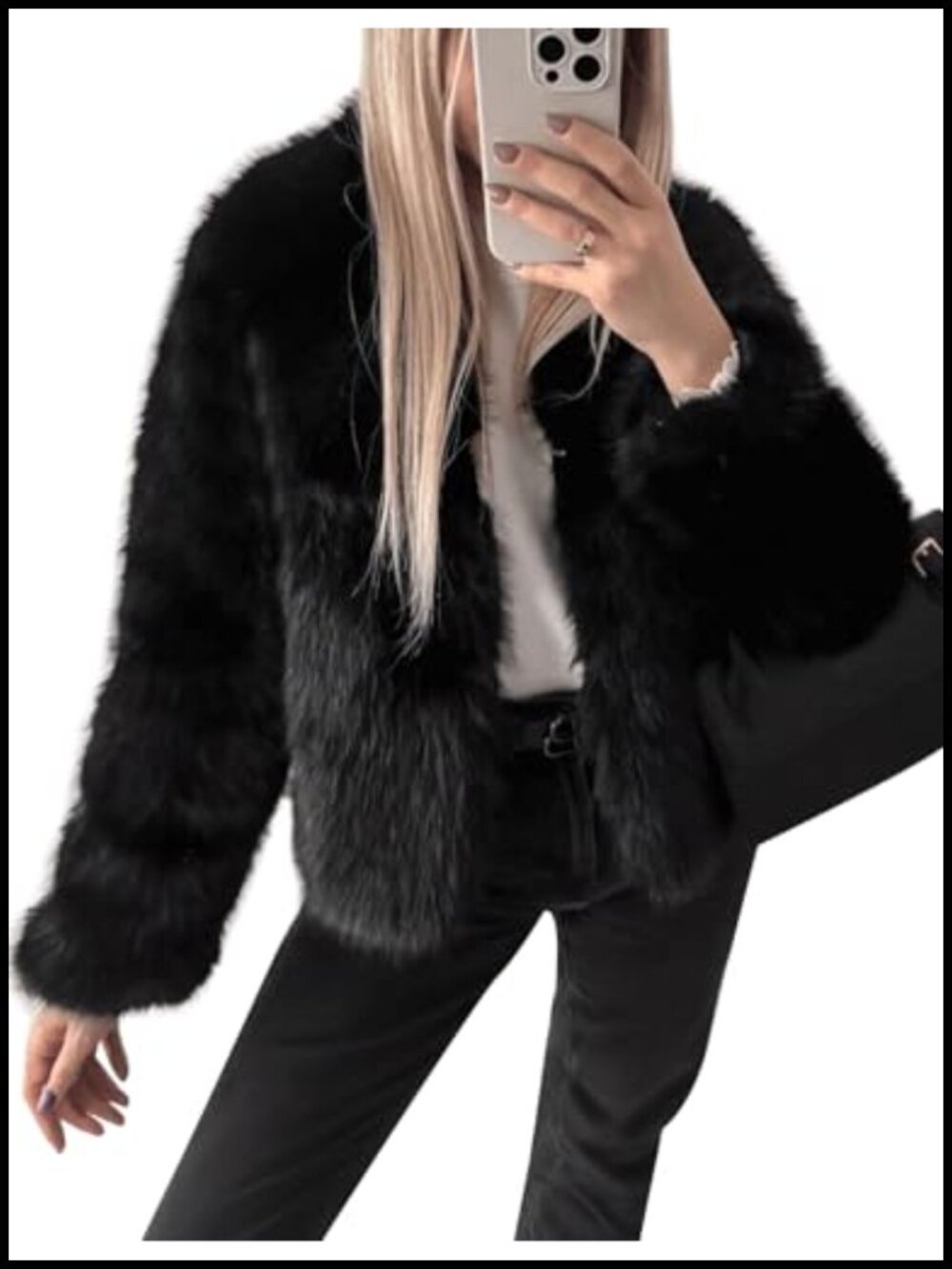 Faux Fur Coat Winter Warm Cropped Fluffy Shaggy Jacket